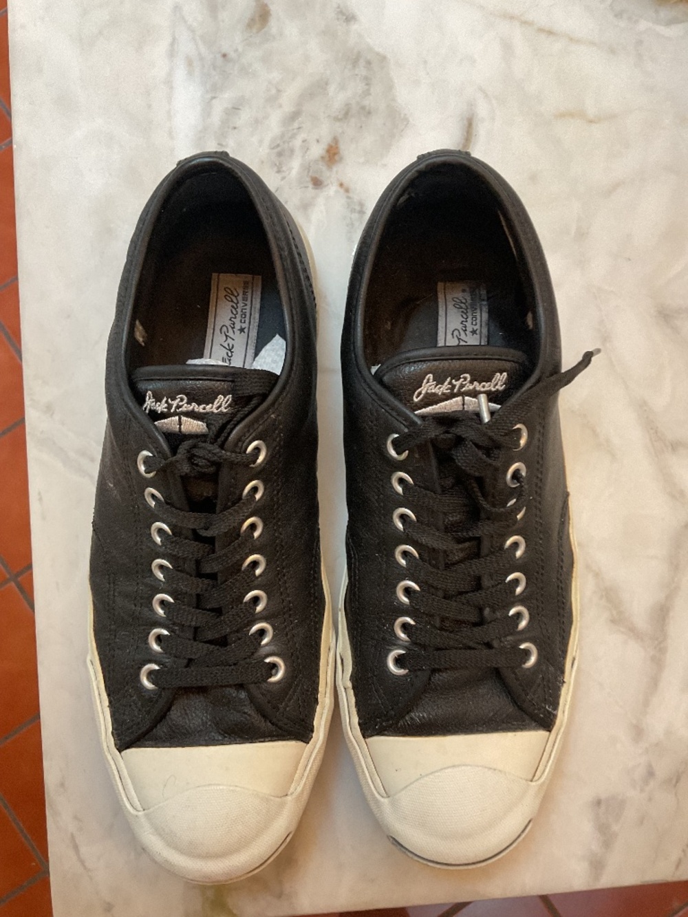 Converse John Varvatos Black Leather Chuck Taylor All Stars US Size 8.5